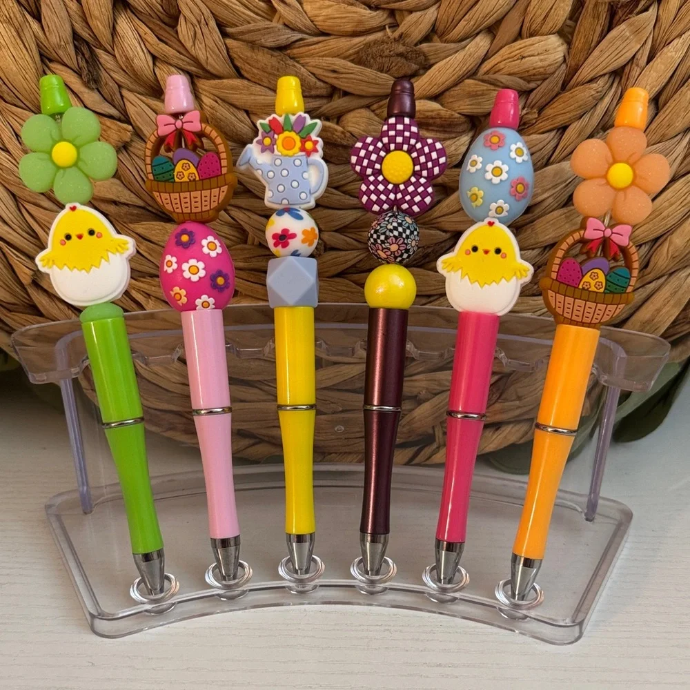 🆕 Spring - Easter Beaded Pens Set of 6 - Picture 2 of 3
